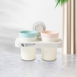 無(wú)痕吸盤套裝牙刷杯架