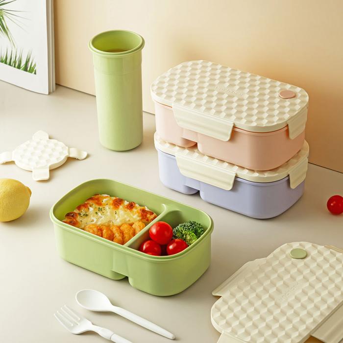 小簡長方套裝飯盒