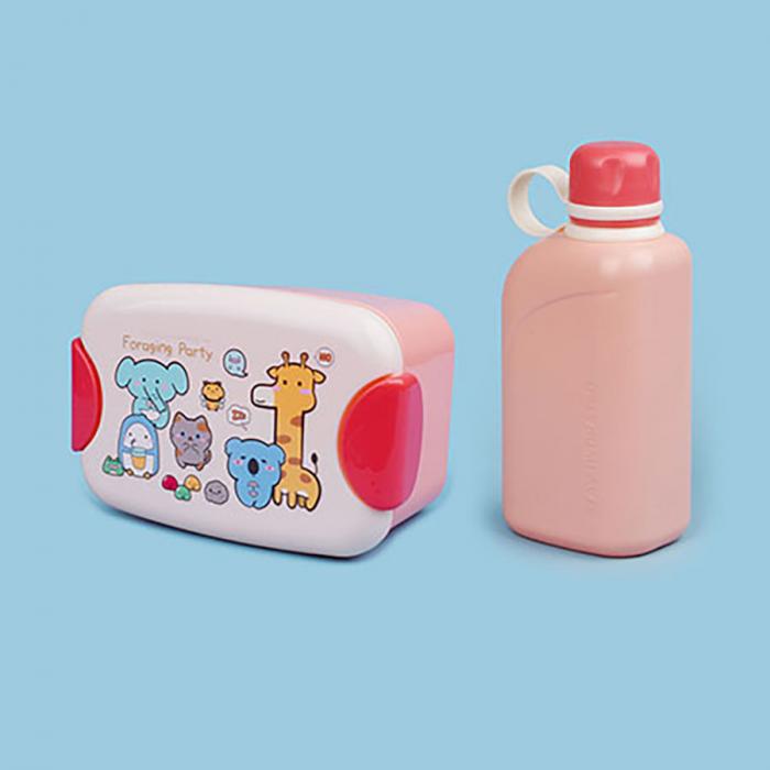 尚趣迷你耳朵飯盒(900ml)+方形運動水壺(500