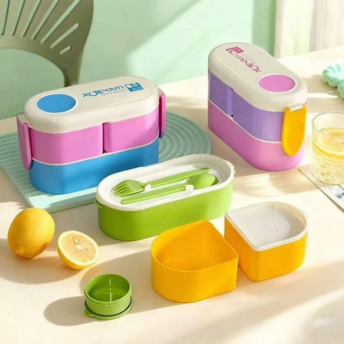 雙層雙杯便當盒(900ML