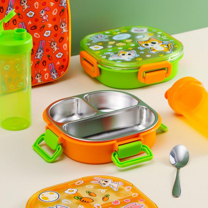 悠悅萌寵三格便當(dāng)盒套裝(520ml+330ml)